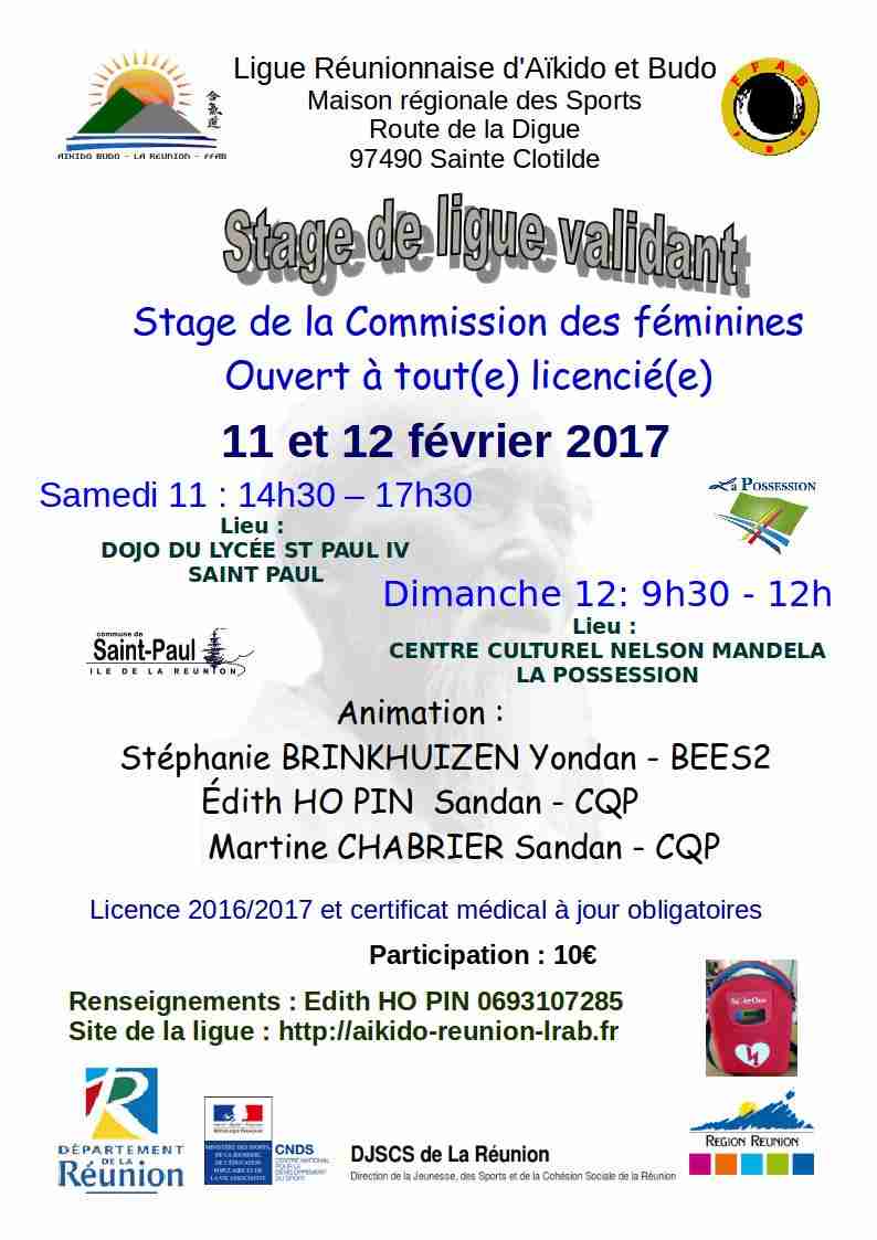 Stage de la CRF de la Réunion les 11 et 12 février 2017 - Compte-rendu