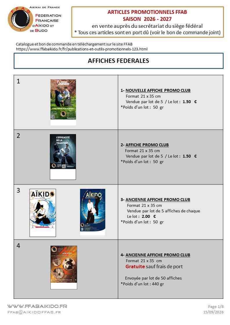 BON DE COMMANDE DES PUBLICATIONS ET OUTILS PROMOTIONNELS FFAB